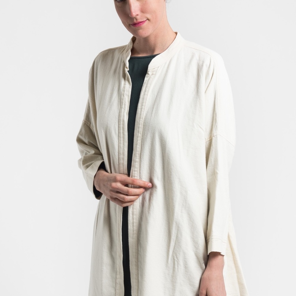 Black Crane Cotton Blend Square Open Jacket